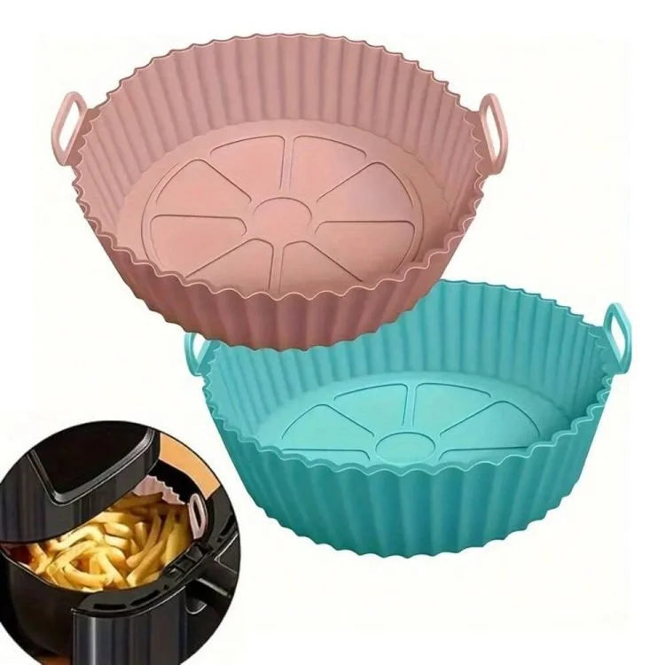Moule en silicone réutilisable pour friteuse à air – Doublure de panier de friteuse à air antiadhésive de qualité alimentaire