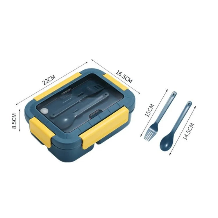 Boîte à lunch bento de 1200 ML avec couverts – Récipient alimentaire à 3 compartiments pour l'école, le travail et les voyages