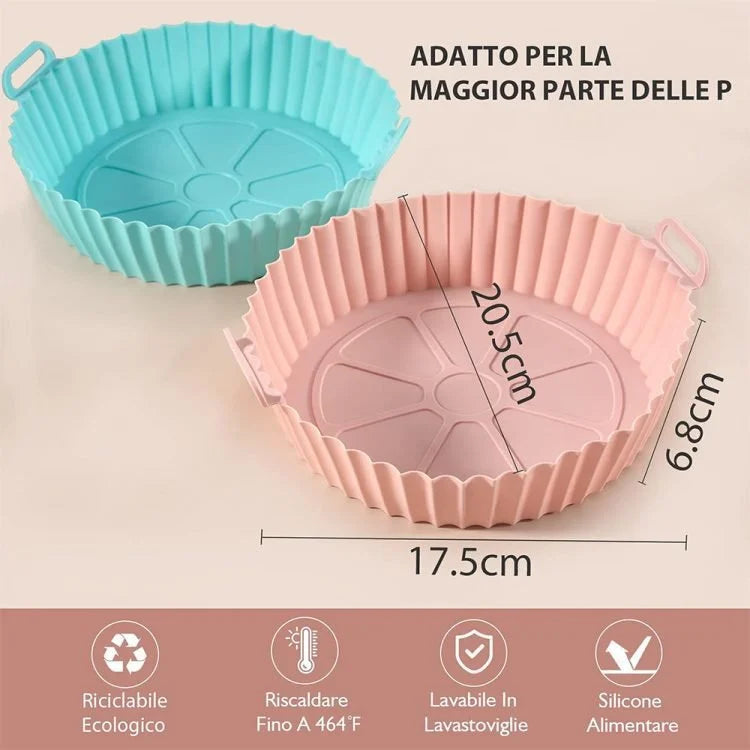 وعاء مقلاة هوائية سيليكون قابل لإعادة الاستخدام - بطانة سلة مقلاة هوائية غير لاصقة وآمنة غذائيًا
