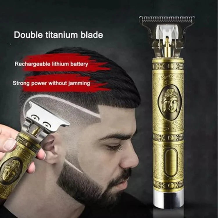 Tondeuse à cheveux professionnelle – Tondeuse à barbe et cheveux sans fil rechargeable 16 x 3 cm avec lame en T