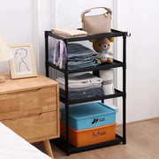 Étagère de rangement en plastique à 4 niveaux avec roulettes – Meuble de rangement mobile multi-usage pour cuisine, salle de bain et buanderie