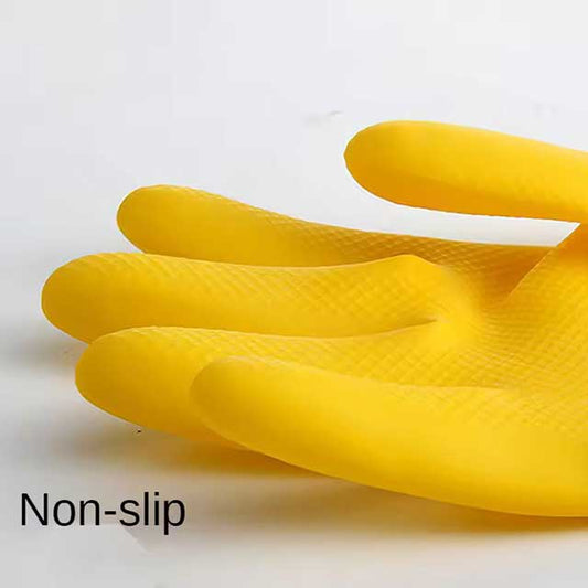 Thickened Beef Tendon Rubber Latex Gloves - Wear-Resistant Waterproof Dishwashing & Housework Gloves for Car & Kitchen Use