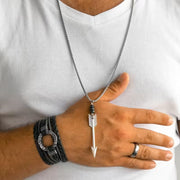 Thin Arrow Pendant Men Necklace (EGN129)