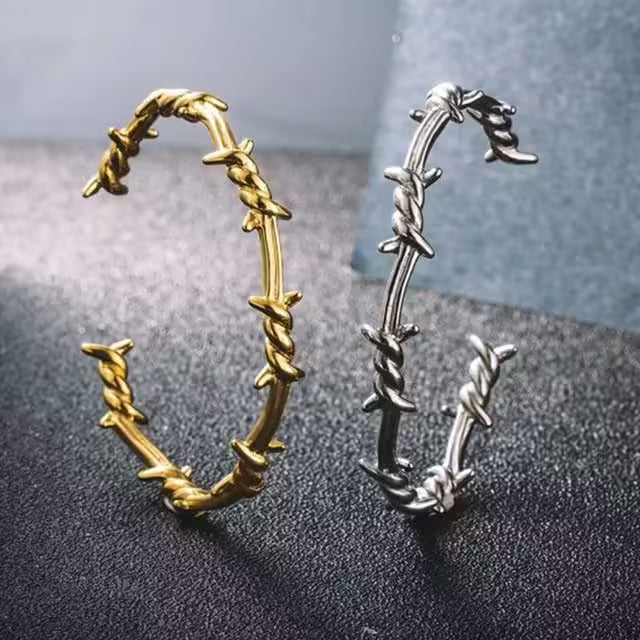 Thorns Wire Unisex Bangle Bracelet (EGBT352)
