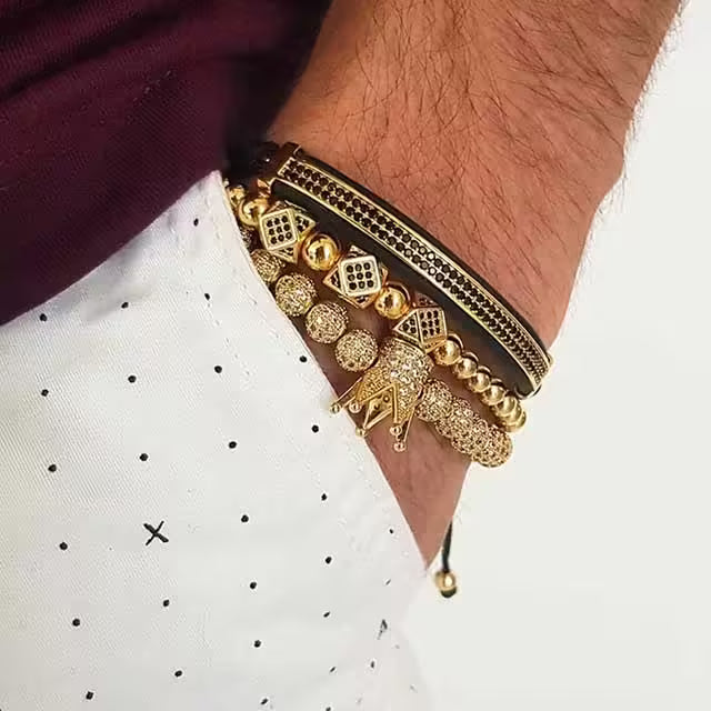 Three Pieces Set Adjustable Shamballa Bracelets (EGBT204)