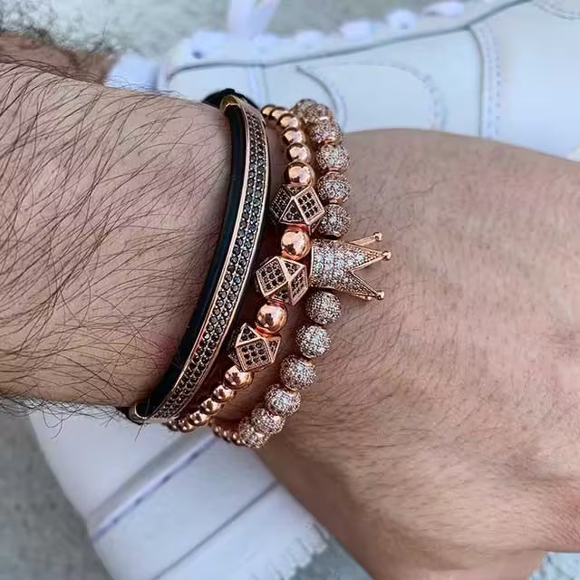 مجموعة من ثلاث قطع من أساور شامبالا قابلة للتعديل (EGBT204)