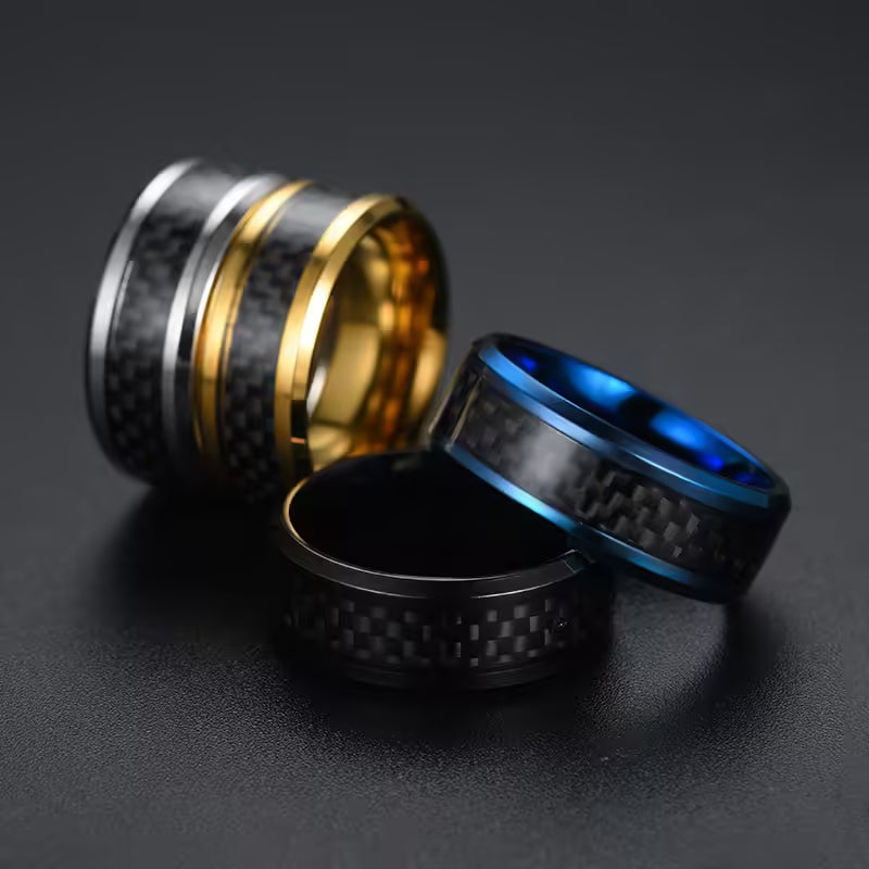 Titanium Steel Black Carbon Fiber Rings (EGR045)