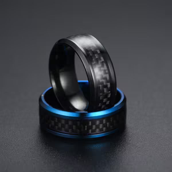 Titanium Steel Black Carbon Fiber Rings (EGR045)