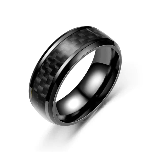 Titanium Steel Black Carbon Fiber Rings (EGR045)