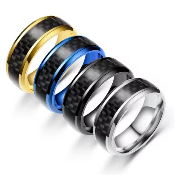 Titanium Steel Black Carbon Fiber Rings (EGR045)
