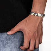 Titanium Steel Magnetic Blocks Germanium Bracelet (EGBT357)