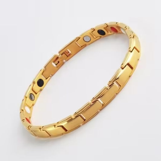 Bracelet en acier titane à blocs magnétiques et germanium (EGBT357)