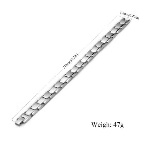 Titanium Steel Magnetic Blocks Germanium Bracelet (EGBT357)