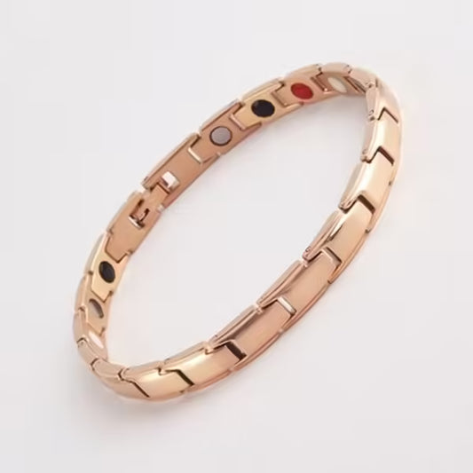 Bracelet en acier titane à blocs magnétiques et germanium (EGBT357)