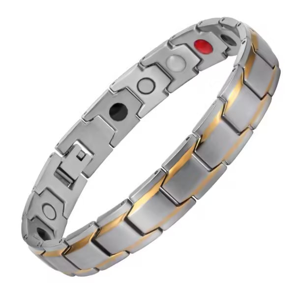 Titanium Steel Magnetic Blocks Germanium Bracelet (EGBT357)