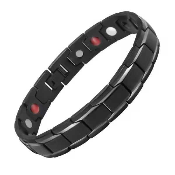 Titanium Steel Magnetic Blocks Germanium Bracelet (EGBT357)