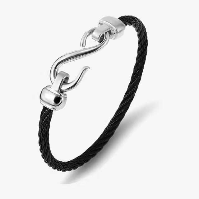 Titanium Steel Wire Cuff Women Bracelet Bangle (EGBT327)