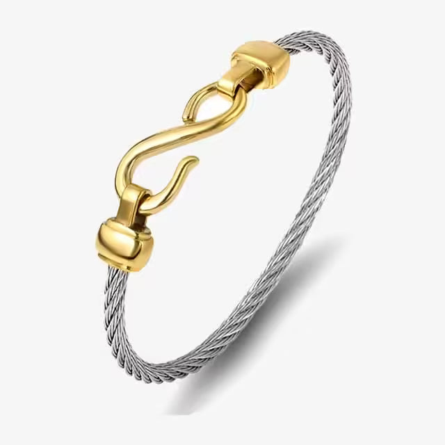 Titanium Steel Wire Cuff Women Bracelet Bangle (EGBT327)