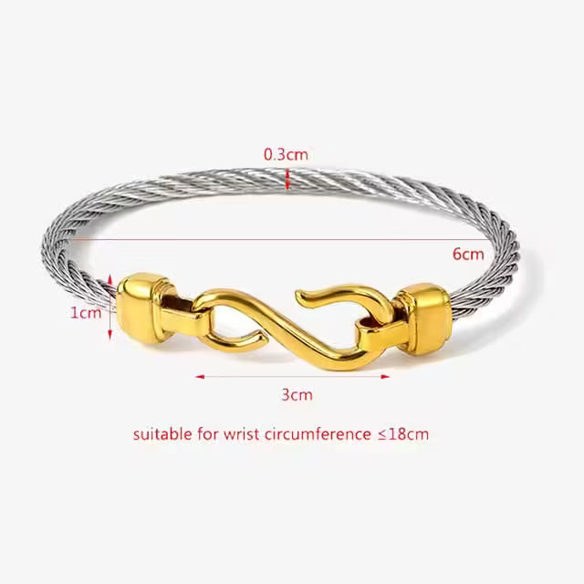 Titanium Steel Wire Cuff Women Bracelet Bangle (EGBT327)