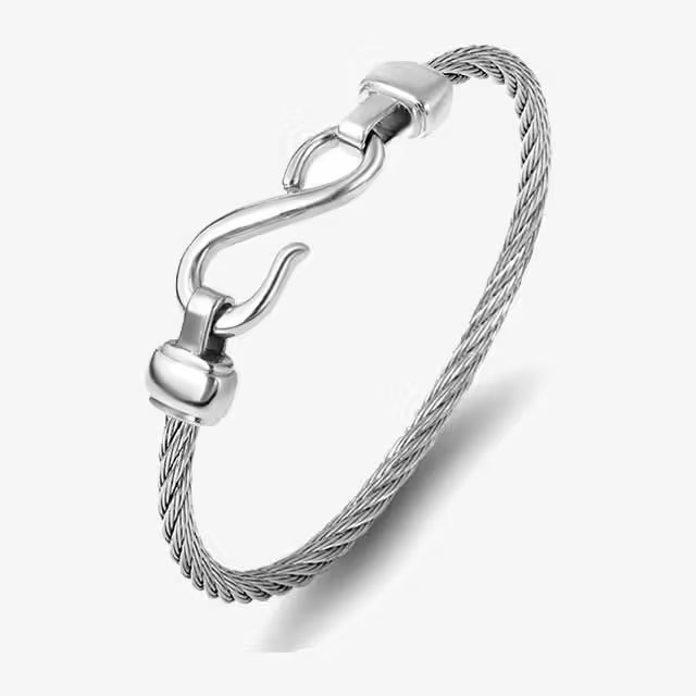 Titanium Steel Wire Cuff Women Bracelet Bangle (EGBT327)