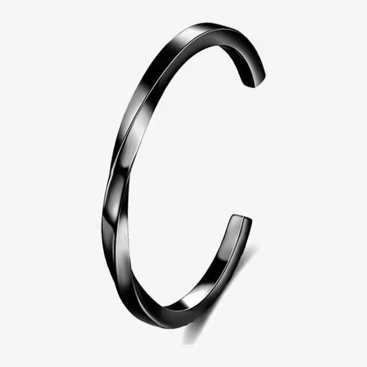 Bracelet jonc unisexe torsadé en acier inoxydable (EGBT336)