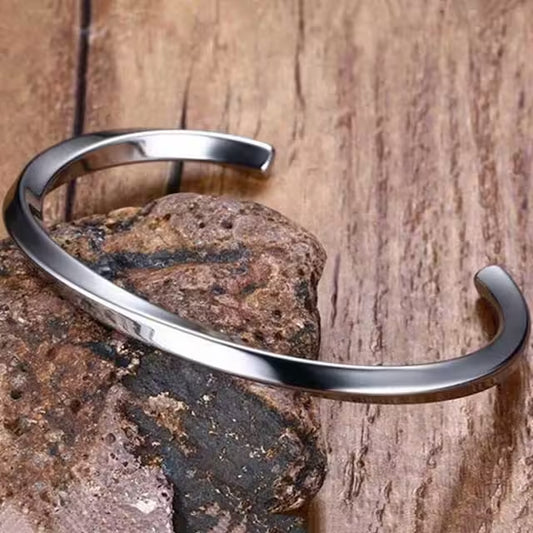 Bracelet jonc unisexe torsadé en acier inoxydable (EGBT336)