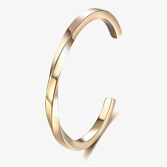 Bracelet jonc unisexe torsadé en acier inoxydable (EGBT336)