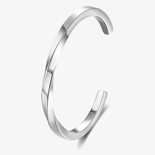 Bracelet jonc unisexe torsadé en acier inoxydable (EGBT336)