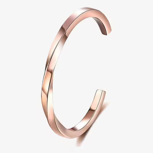 Bracelet jonc unisexe torsadé en acier inoxydable (EGBT336)