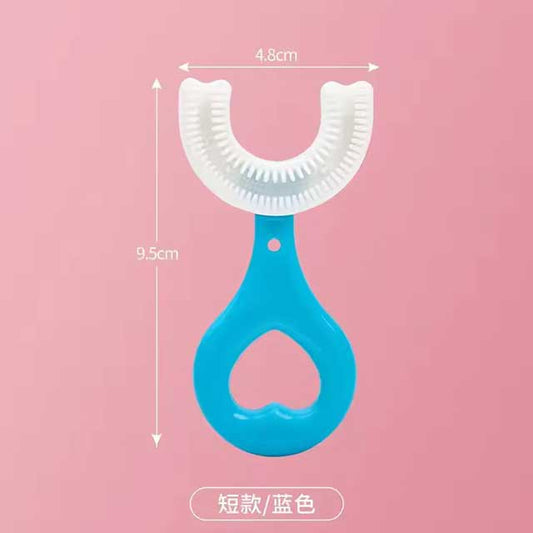 360° U-Shaped Children’s Toothbrush – Soft Silicone Teether Brush for Kids’ Oral Care & Teeth Cleaning