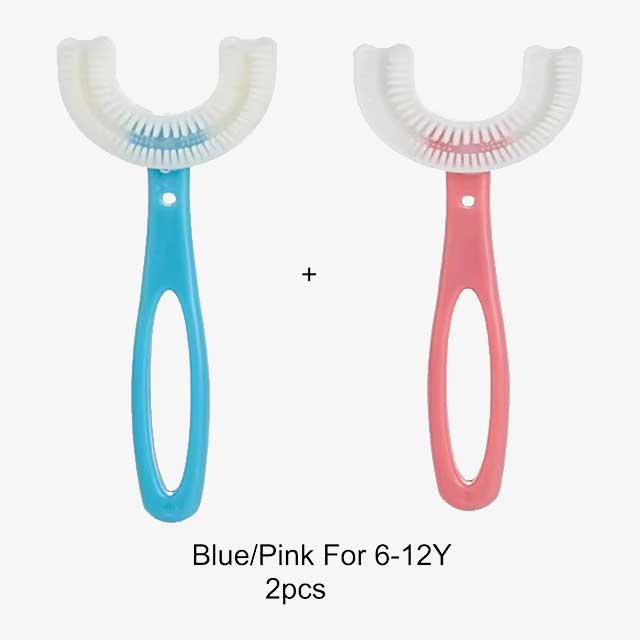 360° U-Shaped Children’s Toothbrush – Soft Silicone Teether Brush for Kids’ Oral Care & Teeth Cleaning