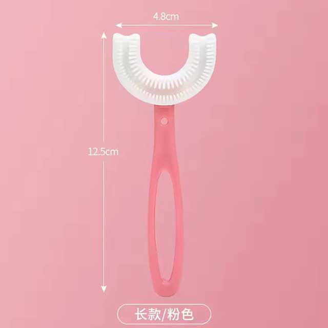 360° U-Shaped Children’s Toothbrush – Soft Silicone Teether Brush for Kids’ Oral Care & Teeth Cleaning