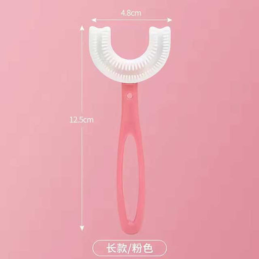 360° U-Shaped Children’s Toothbrush – Soft Silicone Teether Brush for Kids’ Oral Care & Teeth Cleaning