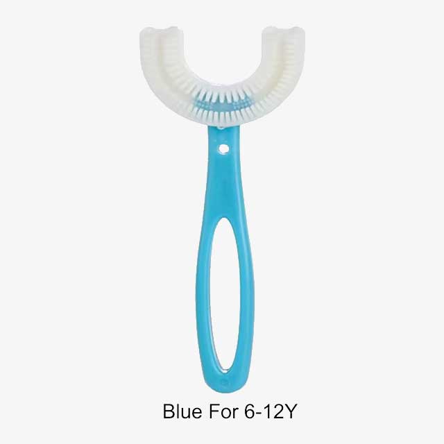 360° U-Shaped Children’s Toothbrush – Soft Silicone Teether Brush for Kids’ Oral Care & Teeth Cleaning