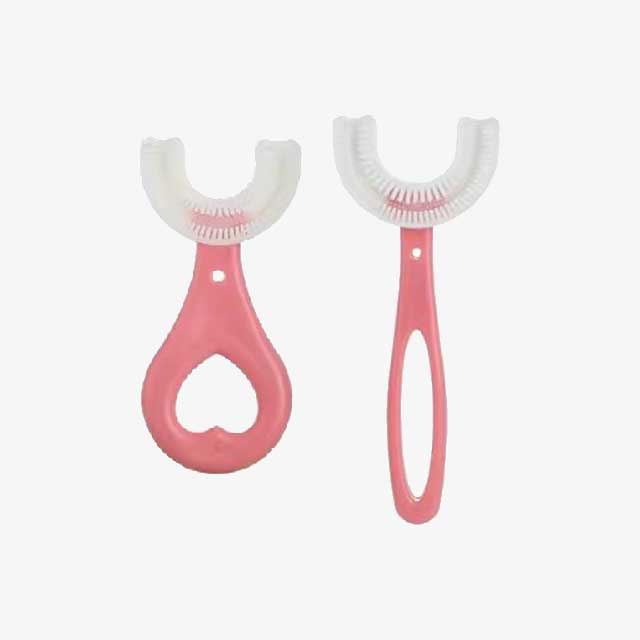 360° U-Shaped Children’s Toothbrush – Soft Silicone Teether Brush for Kids’ Oral Care & Teeth Cleaning