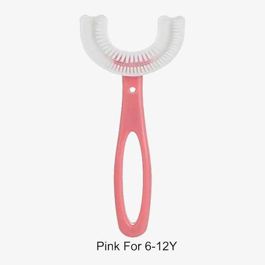 360° U-Shaped Children’s Toothbrush – Soft Silicone Teether Brush for Kids’ Oral Care & Teeth Cleaning