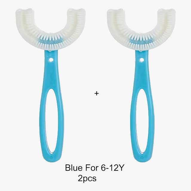 360° U-Shaped Children’s Toothbrush – Soft Silicone Teether Brush for Kids’ Oral Care & Teeth Cleaning