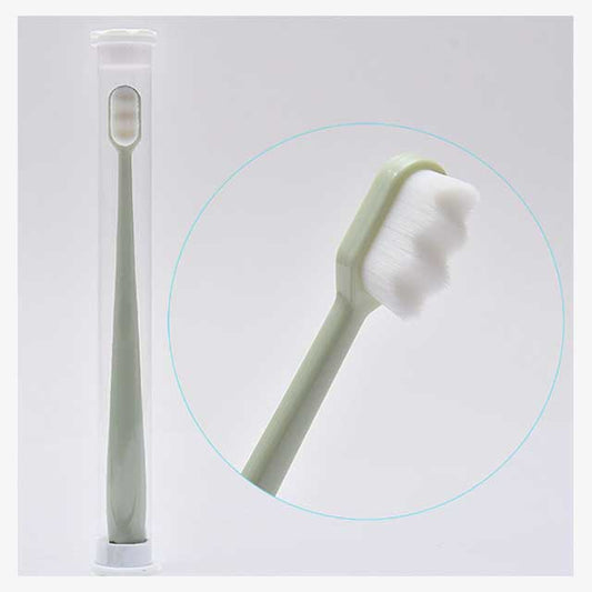 Brosse à dents ultra-douce avec des millions de nano-poils – Brosse à dents pour adultes pour un nettoyage en profondeur, brosse de voyage portable pour l'hygiène bucco-dentaire