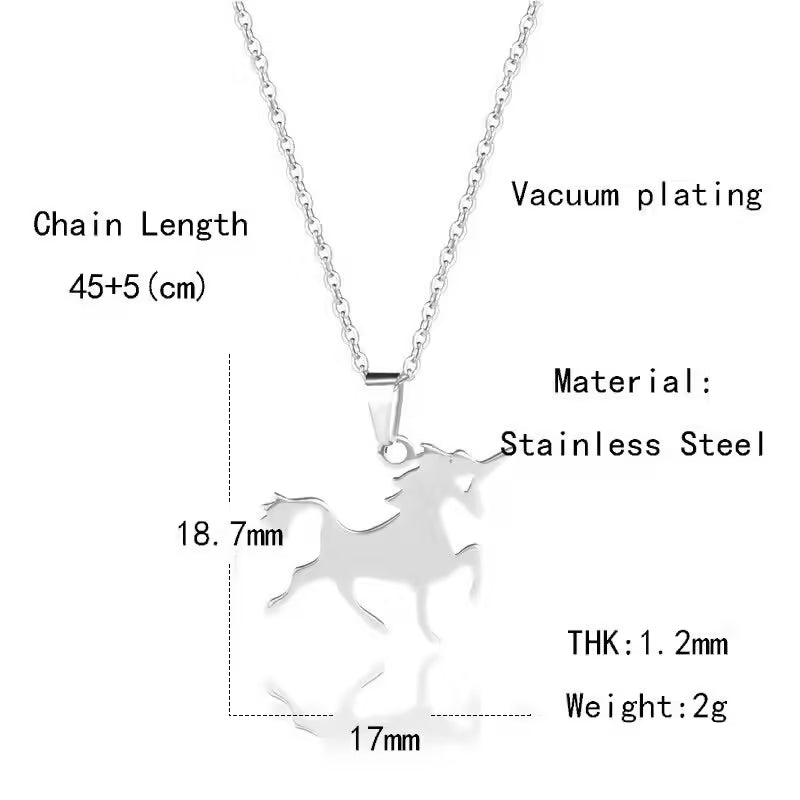 Collier pendentif licorne pour femme (EGN175)
