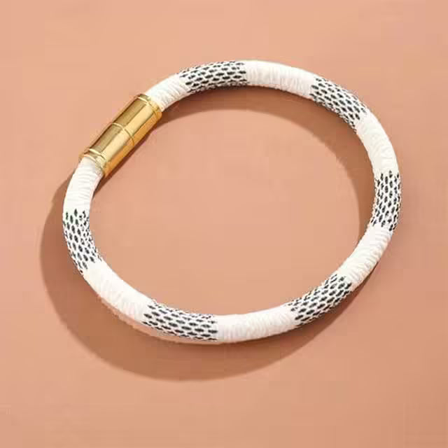 Unisex PU Leather x Alloy Gold Buckled Bracelet (EGBT125)