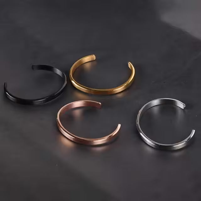 Bracelet jonc unisexe en acier inoxydable (EGBT345)