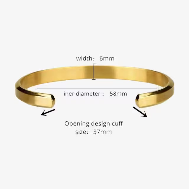 Unisex Stainless Steel Cuff Bangle (EGBT345)