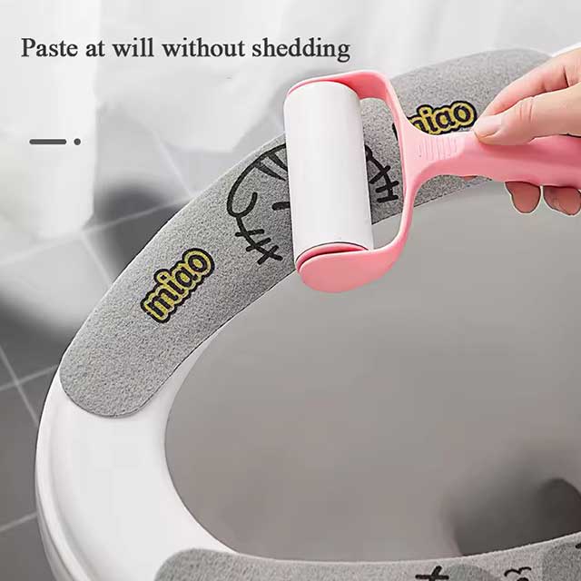 Universal Toilet Seat Cover – Soft WC Paste Sticky Seat Pad, Washable Bathroom Warmer Cushion, Solid Color Lid Cover
