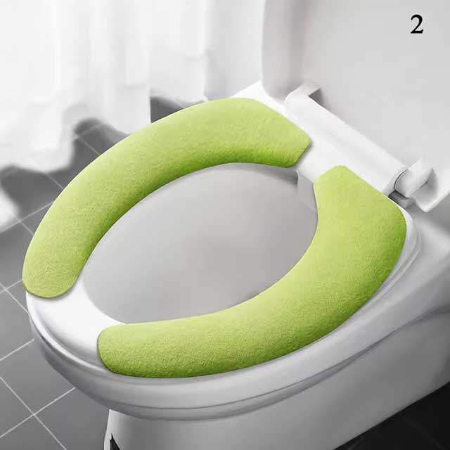 Universal Toilet Seat Cover – Soft WC Paste Sticky Seat Pad, Washable Bathroom Warmer Cushion, Solid Color Lid Cover