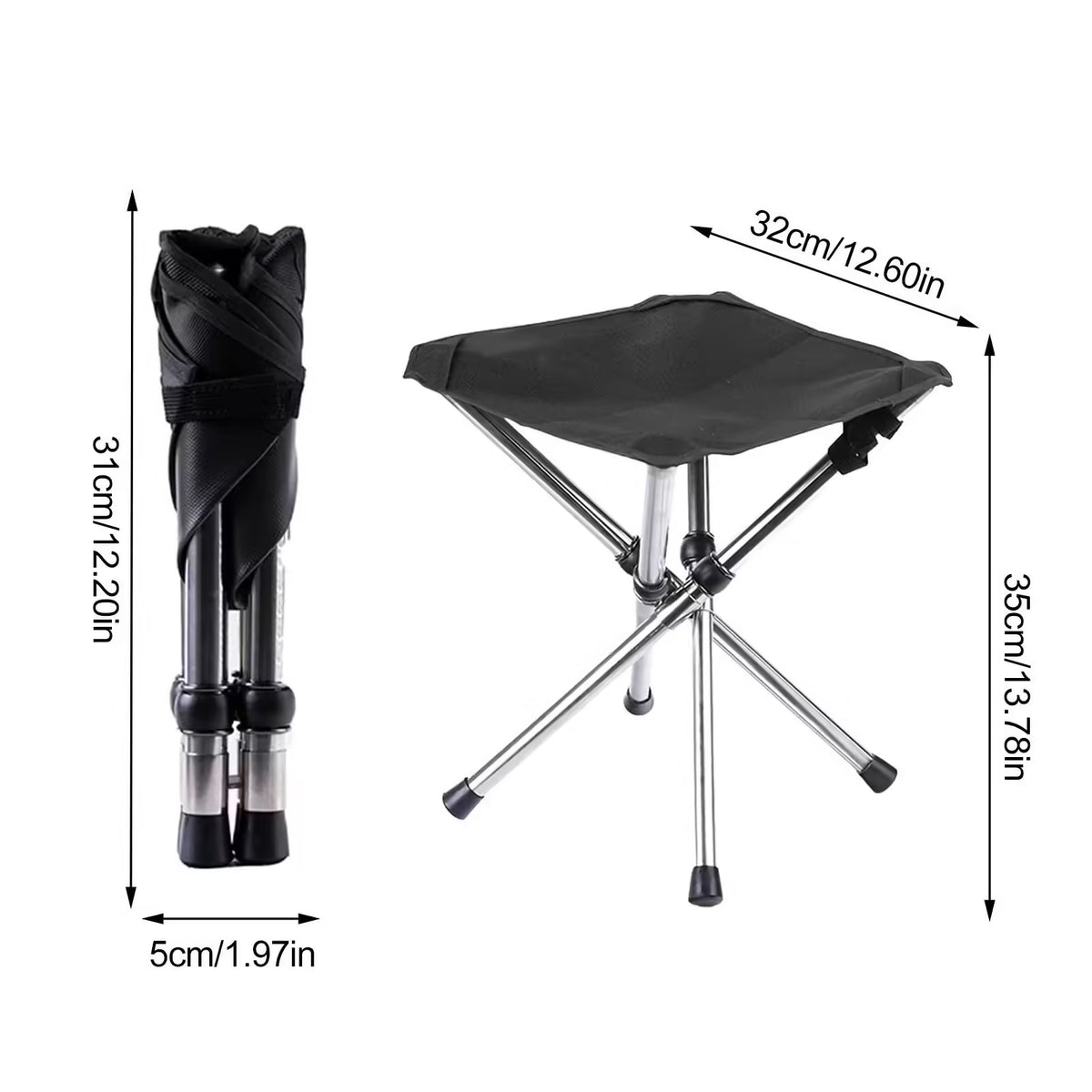 Portable Folding Tripod Stool – Ideal for Camping, Fishing, and Outdoor Adventures