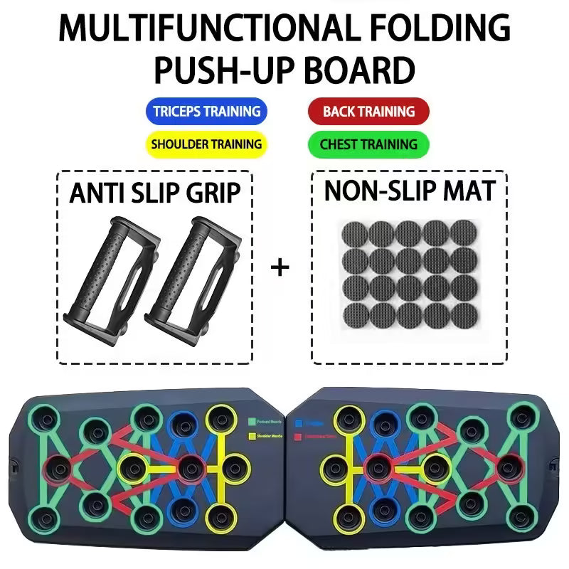 Portable Multifunctional Push-Up Board Set with Handles Foldable Fitness Equipment for Chest, Abdomen, Arms, and Back Training