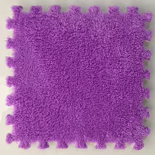 1 Piece Soft Velvet Floor Mat Puzzle Foam Pad for Bedroom and Household - Elegant Suede Carpet Design