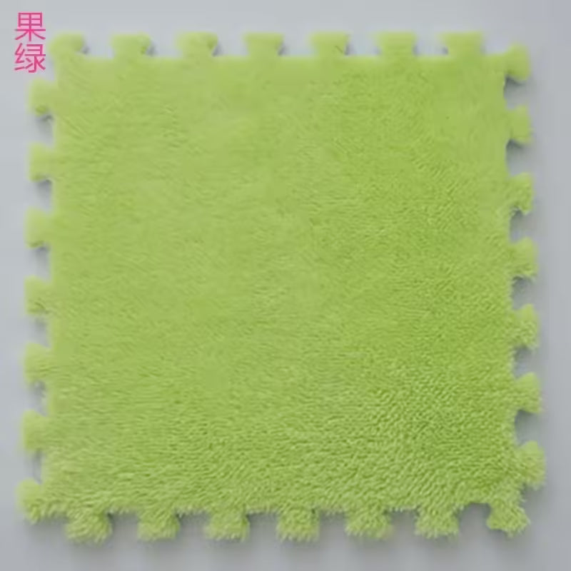 1 Piece Soft Velvet Floor Mat Puzzle Foam Pad for Bedroom and Household - Elegant Suede Carpet Design