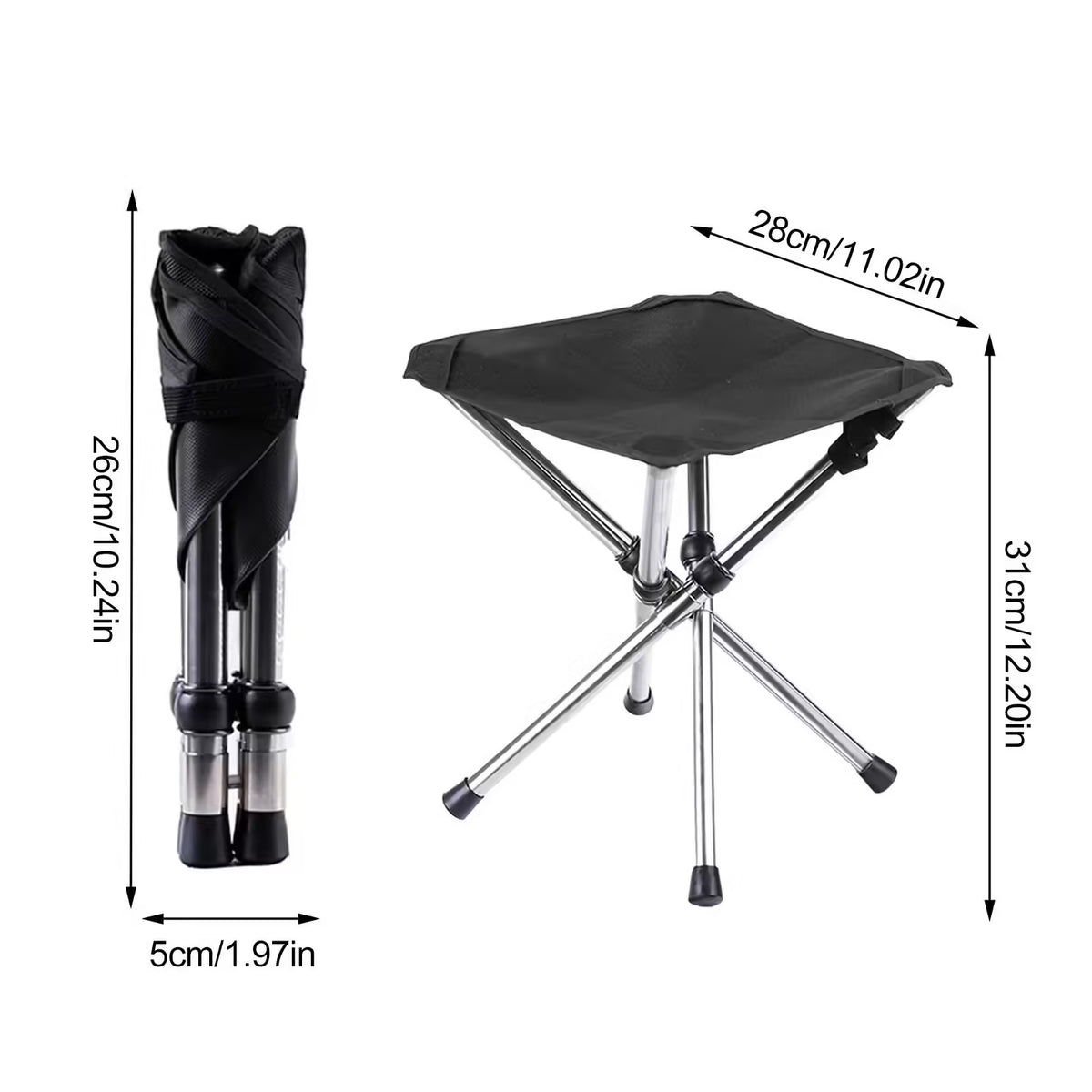 Portable Folding Tripod Stool – Ideal for Camping, Fishing, and Outdoor Adventures