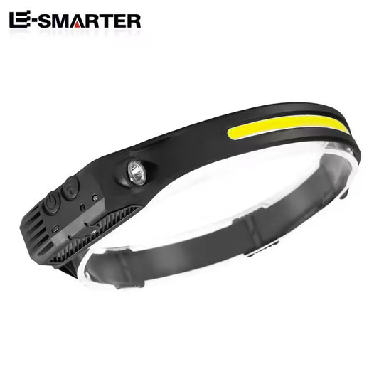Induction Headlamp COB LED | USB Rechargeable Flashlight with Built-in Battery & 5 Lighting Modes | Sensor Head Torch